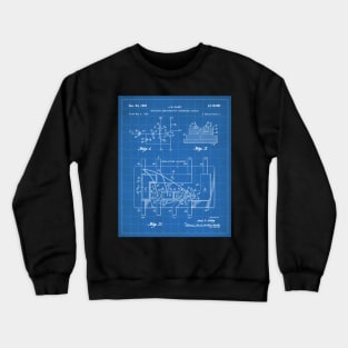 First Circuit Patent - Electrician Maker Workshop Art - Blueprint Crewneck Sweatshirt